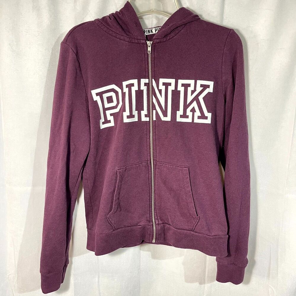 Pink Full Zip Purple Sweatshirt Size M Womens